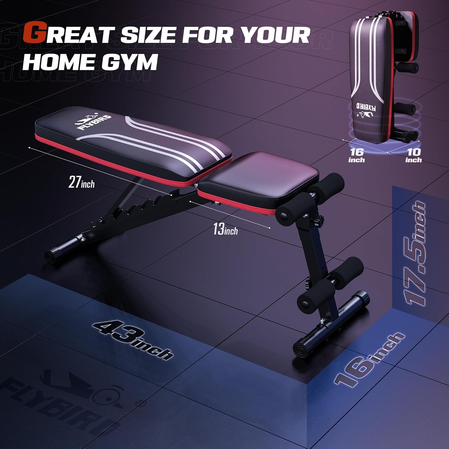 Adjustable Weight Bench, Utility Gym Bench for Full Body Workout