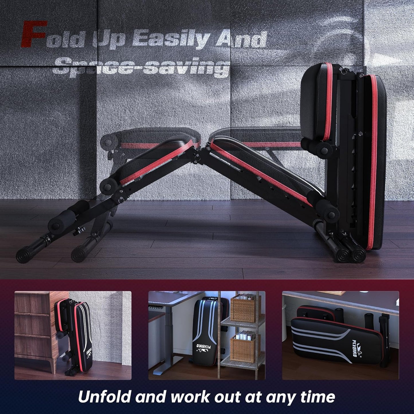 Adjustable Weight Bench, Utility Gym Bench for Full Body Workout